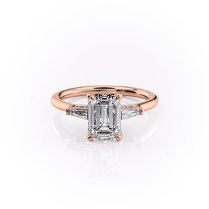 The Baguettes Megan Set With A 5 Carat Emerald Moissanite