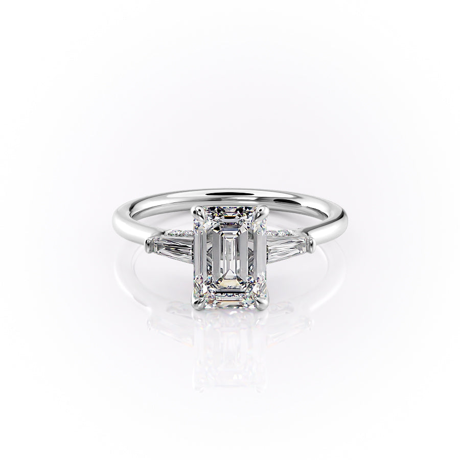 The Baguettes Megan Set With A 2 Carat Emerald Lab Diamond