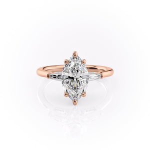 The Baguettes Megan Set With A 1.5 Carat Marquise Moissanite