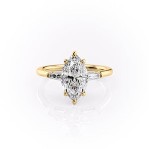 The Baguettes Megan Set With A 2 Carat Marquise Moissanite