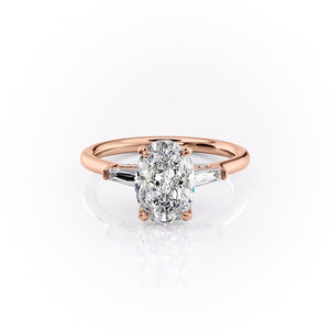 The Baguettes Megan Set With A 2.5 Carat Oval Lab Diamond