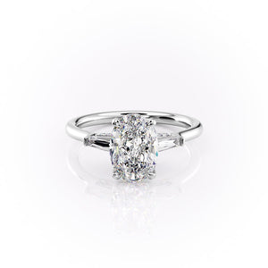 The Baguettes Megan Set With A 1.5 Carat Oval Lab Diamond