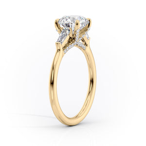 The Baguettes Megan Set With A 3 Carat Oval Lab Diamond