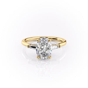 The Baguettes Megan Set With A 3 Carat Oval Lab Diamond