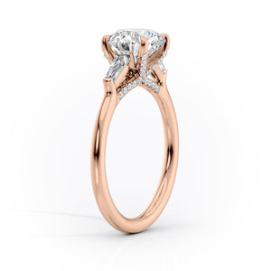 The Baguettes Megan Set With A 1 Carat Princess Lab Diamond