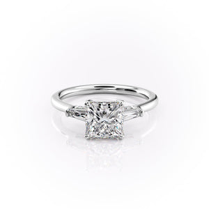 The Baguettes Megan Set With A 4.5 Carat Princess Moissanite