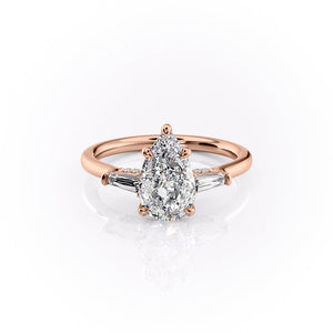 The Baguettes Megan Set With A 1 Carat Pear Moissanite
