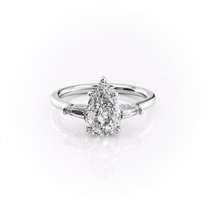 The Baguettes Megan Set With A 5 Carat Pear Moissanite