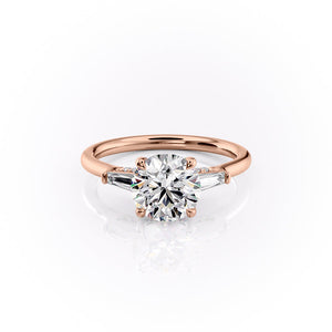 The Baguettes Megan Set With A 3.5 Carat Round Moissanite