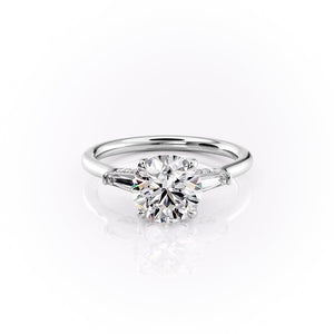 The Baguettes Megan Set With A 2.5 Carat Round Lab Diamond