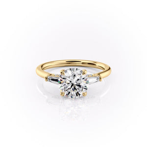 The Baguettes Megan Set With A 1.5 Carat Round Moissanite
