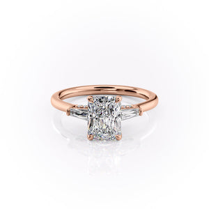The Baguettes Megan Set With A 4 Carat Radiant Moissanite