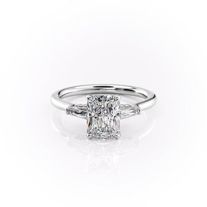 The Baguettes Megan Set With A 4.5 Carat Radiant Moissanite