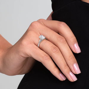 The Baguettes Megan Set With A 2 Carat Radiant Lab Diamond