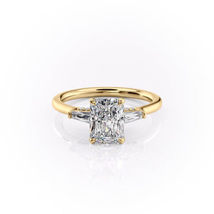The Baguettes Megan Set With A 3 Carat Radiant Moissanite
