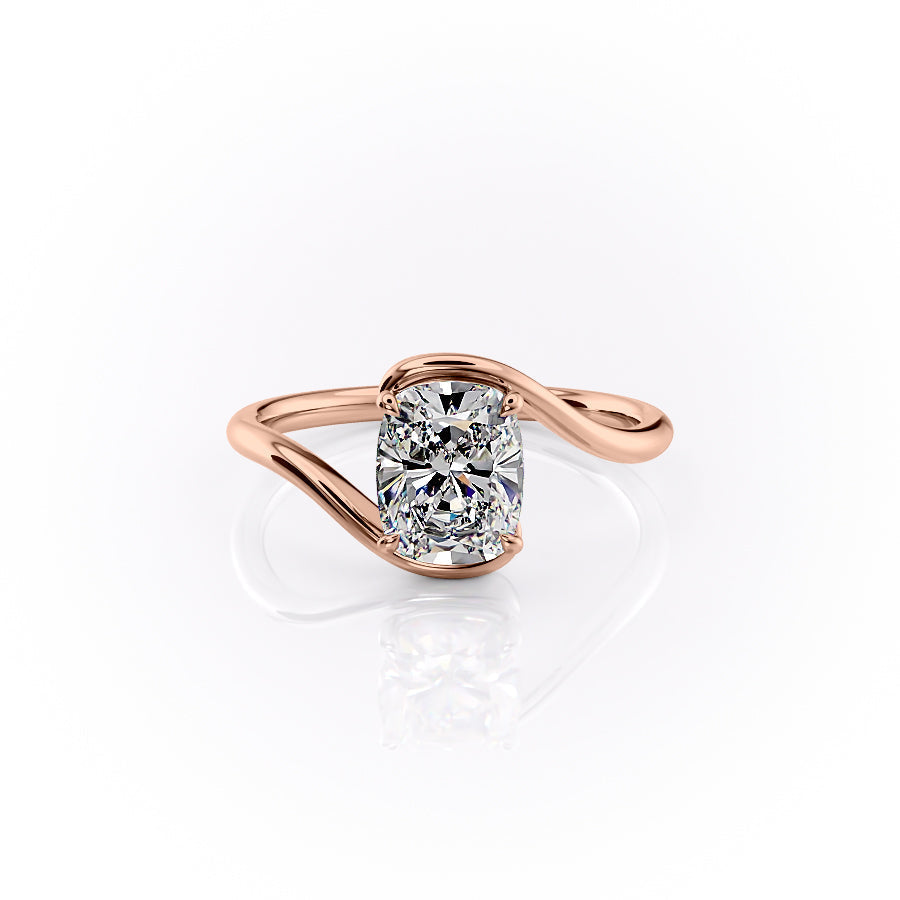 The Skyler Set With A 2.5 Carat Elongated Cushion Moissanite