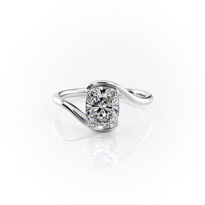 The Skyler Set With A 1.5 Carat Elongated Cushion Moissanite