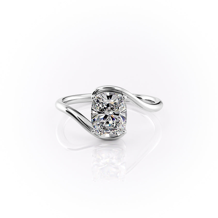 The Skyler Set With A 1.5 Carat Elongated Cushion Lab Diamond