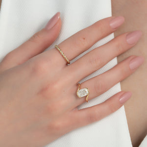 The Skyler Set With A 1 Carat Elongated Cushion Lab Diamond