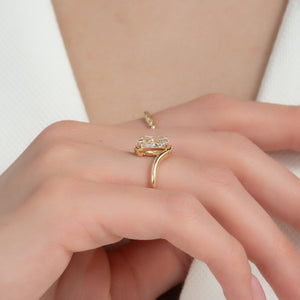 The Skyler Set With A 1 Carat Elongated Cushion Lab Diamond