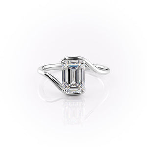 The Skyler Set With A 4.5 Carat Emerald Moissanite