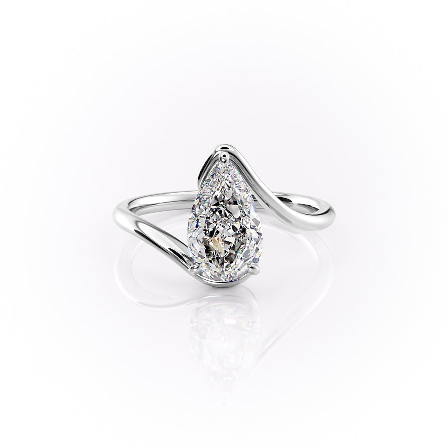 The Skyler Set With A 2.5 Carat Pear Moissanite