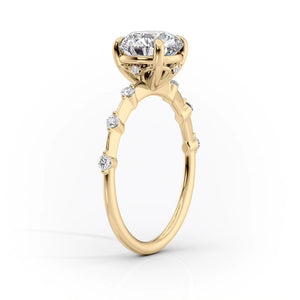 The Penelope Set With A 1 Carat Cushion Lab Diamond