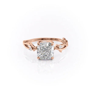 The Twig Set With A 2.5 Carat Cushion Moissanite