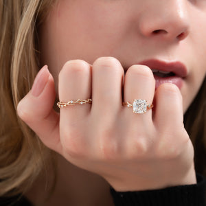 The Twig Set With A 1.5 Carat Cushion Lab Diamond
