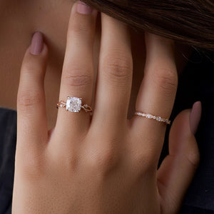 The Twig Set With A 1.5 Carat Cushion Lab Diamond