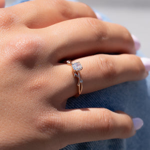 The Twig Set With A 1.5 Carat Cushion Lab Diamond