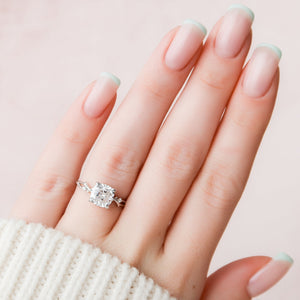 The Twig Set With A 3 Carat Cushion Lab Diamond