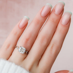 The Twig Set With A 3 Carat Cushion Lab Diamond