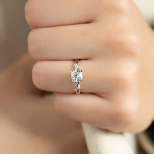 The Twig Set With A 3 Carat Cushion Lab Diamond