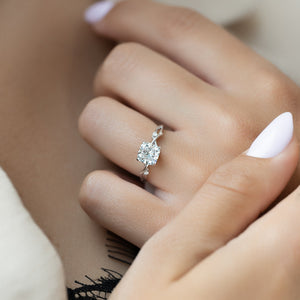 The Twig Set With A 3 Carat Cushion Lab Diamond
