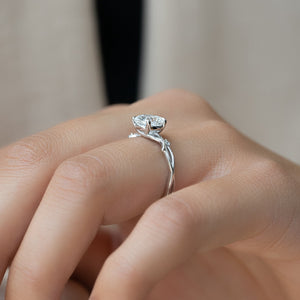 The Twig Set With A 3 Carat Cushion Lab Diamond