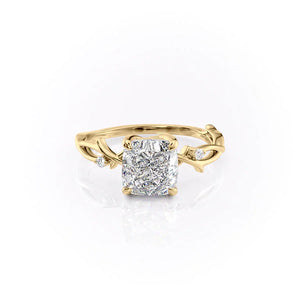 The Twig Set With A 1.5 Carat Cushion Moissanite