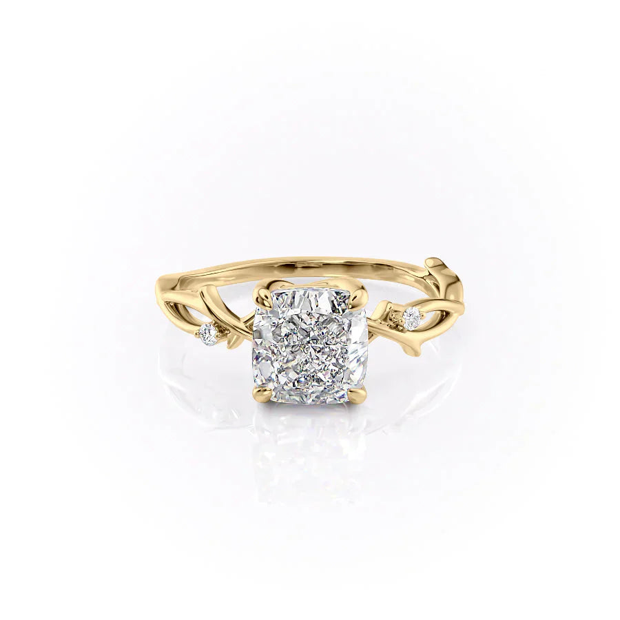 The Twig Set With A 1 Carat Cushion Lab Diamond