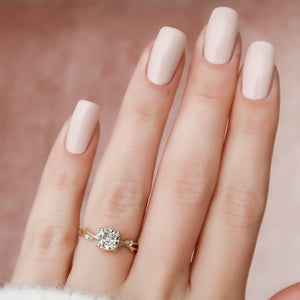 The Twig Set With A 1 Carat Cushion Lab Diamond