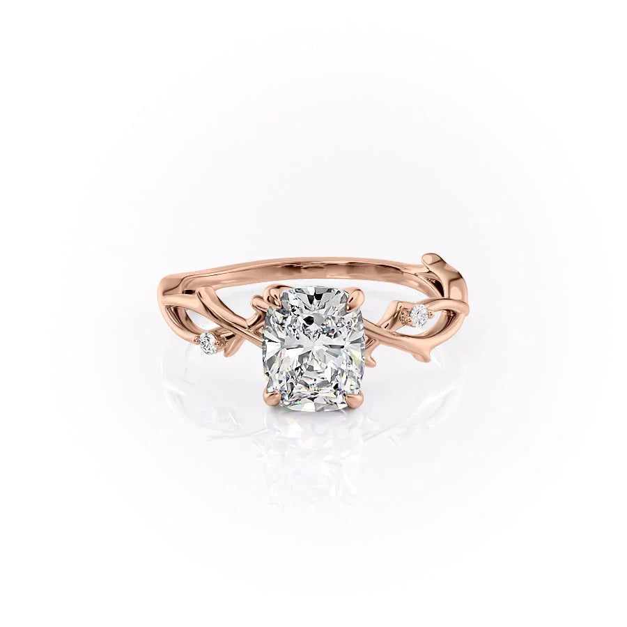 The Twig Set With A 1 Carat Elongated Cushion Lab Diamond