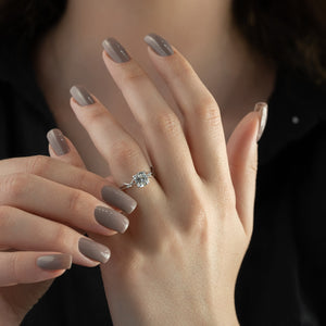 The Twig Set With A 1 Carat Elongated Cushion Lab Diamond