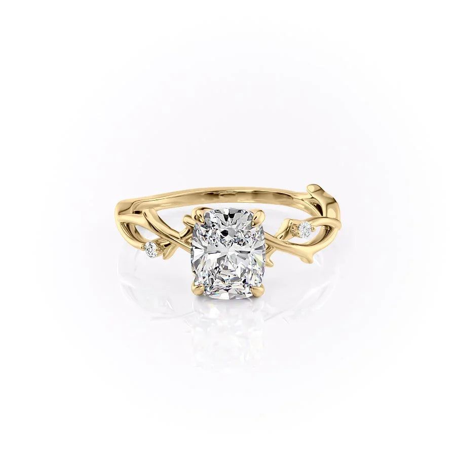 The Twig Set With A 3 Carat Elongated Cushion Lab Diamond