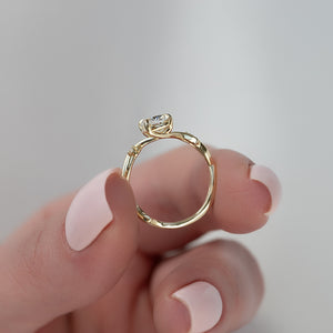 The Twig Set With A 1.5 Carat Elongated Cushion Lab Diamond