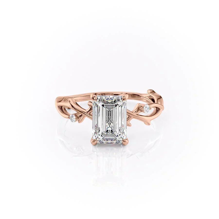 The Twig Set With A 2.5 Carat Emerald Moissanite