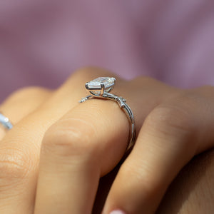 The Twig Set With A 1 Carat Emerald Lab Diamond