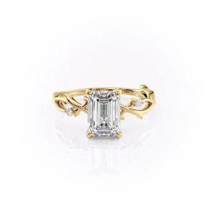 The Twig Set With A 3.5 Carat Emerald Moissanite