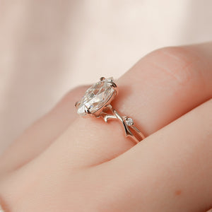 The Twig Set With A 3 Carat Marquise Lab Diamond