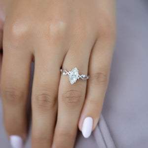 The Twig Set With A 1.5 Carat Marquise Lab Diamond