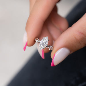 The Twig Set With A 1.5 Carat Marquise Lab Diamond