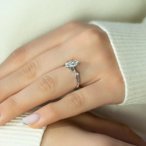 The Twig Set With A 1.5 Carat Marquise Lab Diamond